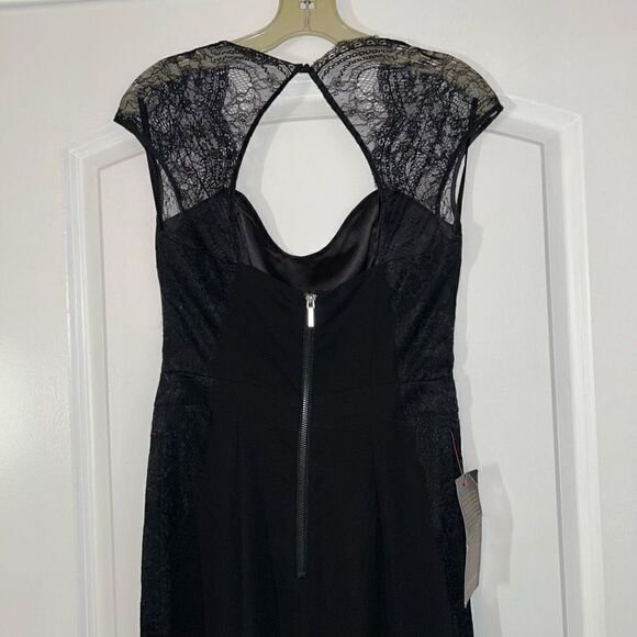 Bebe NWT Black Lace Short Sleeve Evening Jumpsuit - Picture 3 of 9